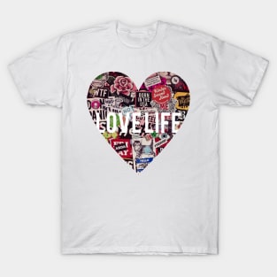 Love Life Grunge Heart T-Shirt